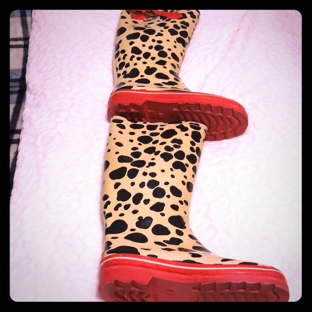 Kate Spade Leopard Print Rain Boots Size 10